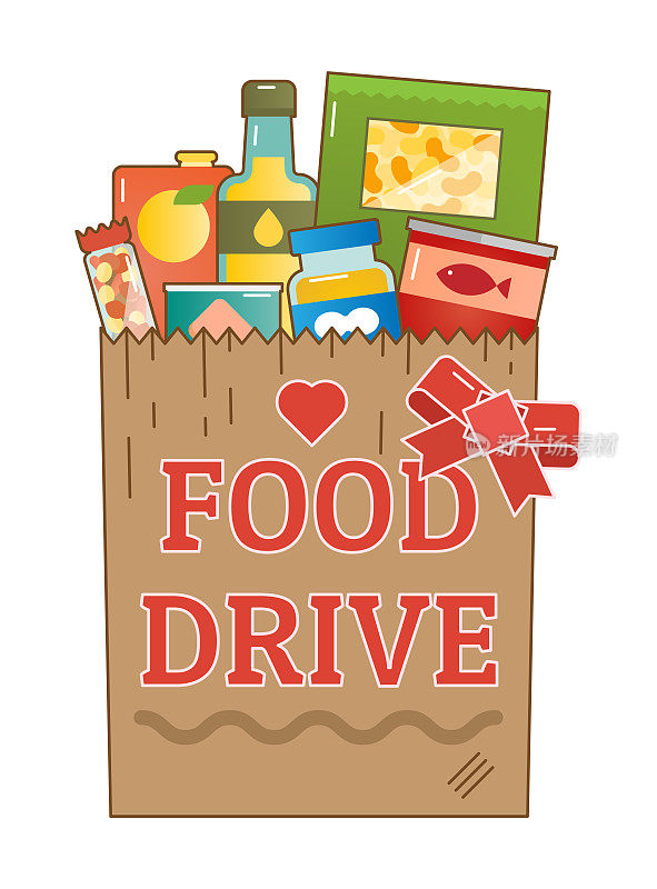 Food Drive charity movement vector logo